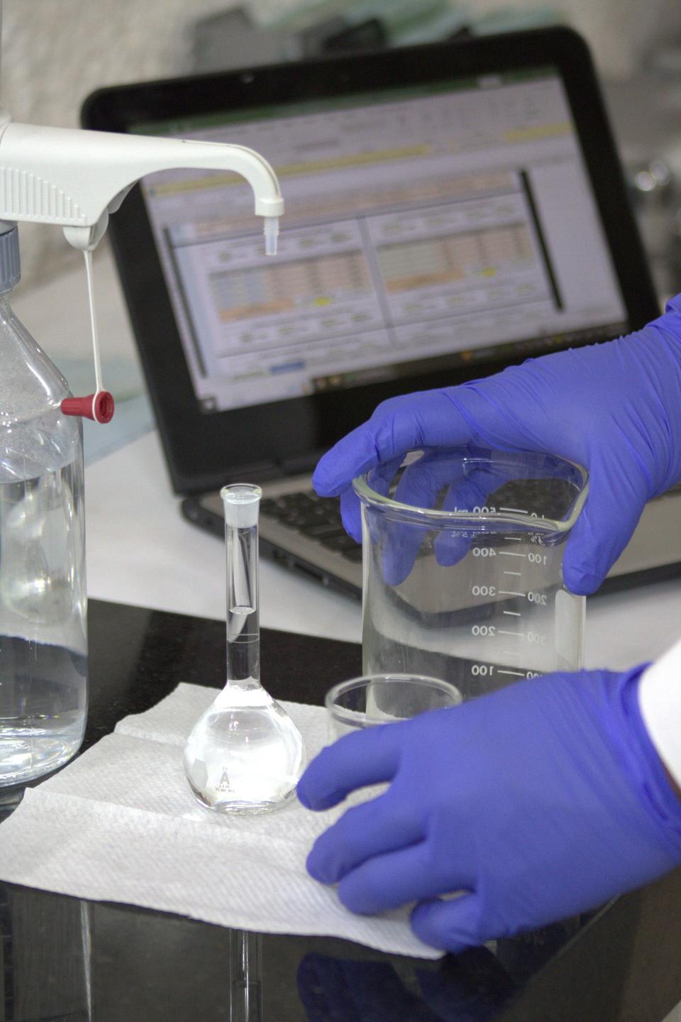 Laboratory testing of a water sample